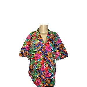 Vintage 90s Bechamel Floral Abstract Blouse